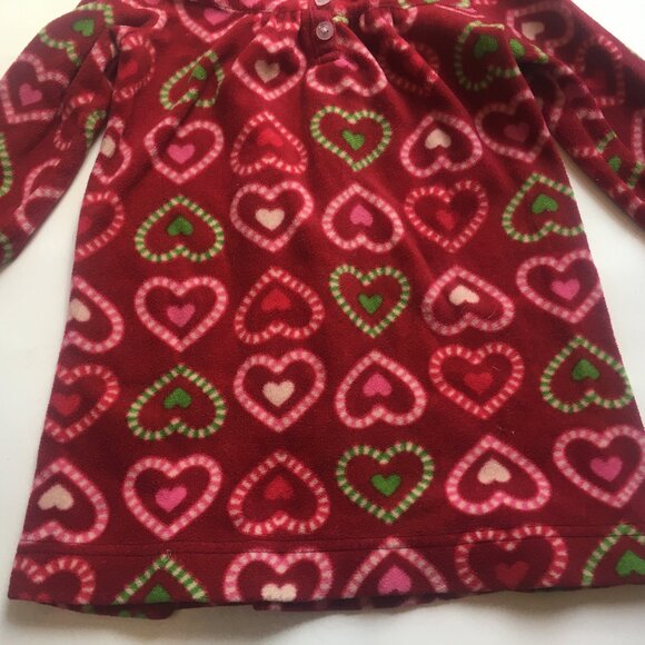 Joe Fresh Nightgown Sleepwear Toddler Size 2 Red Heart Valentine Christmas - Picture 4 of 8